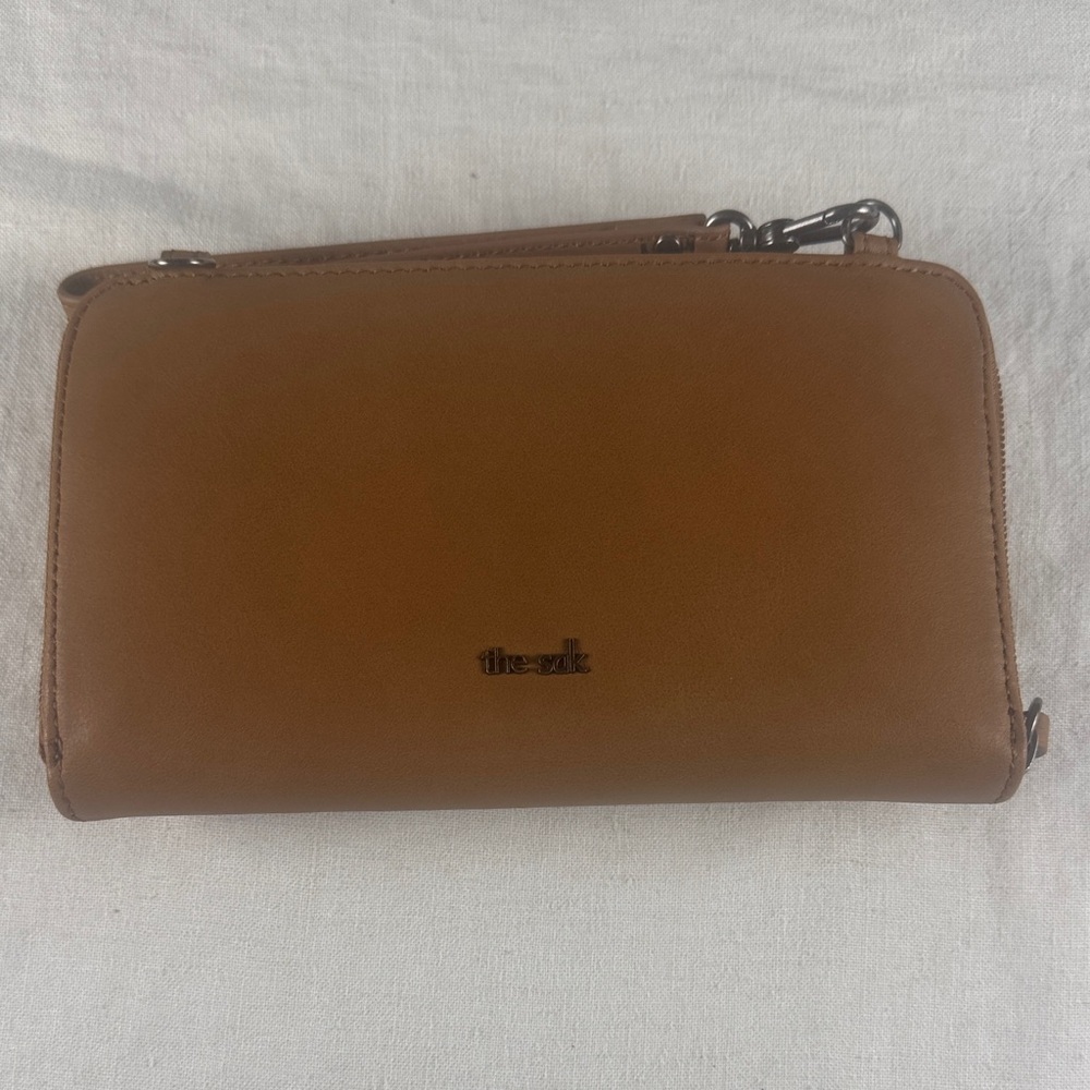 The Sak Tan Leather Iris Crossbody/Wristlet/Wallet